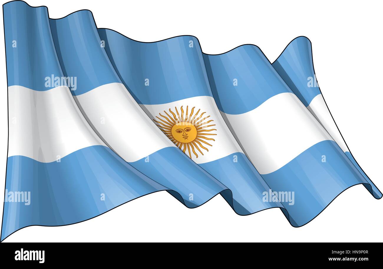 Vector Illustration Of A Waving Argentinian Flag All Elements Neatly Stock Vector Image Art Alamy