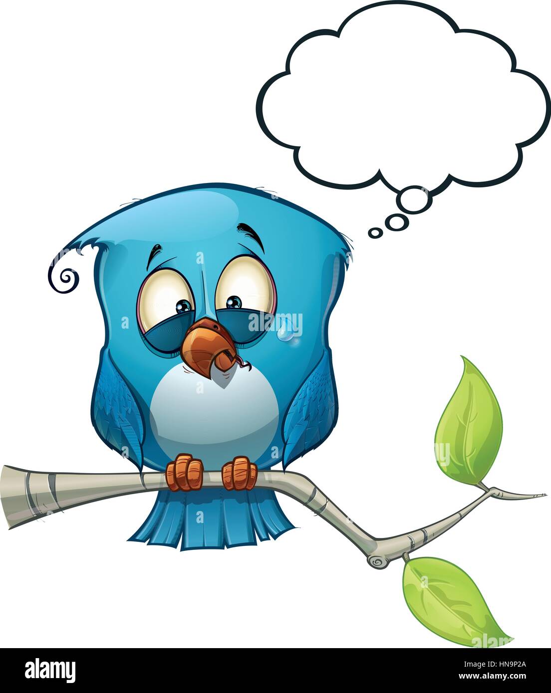 A blue bird communicates with style comments or opinions to the world! Stock Vector