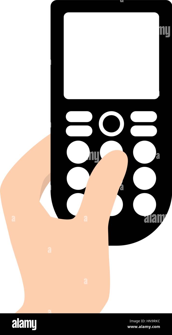hand touch black smart phone Stock Vector Image & Art - Alamy