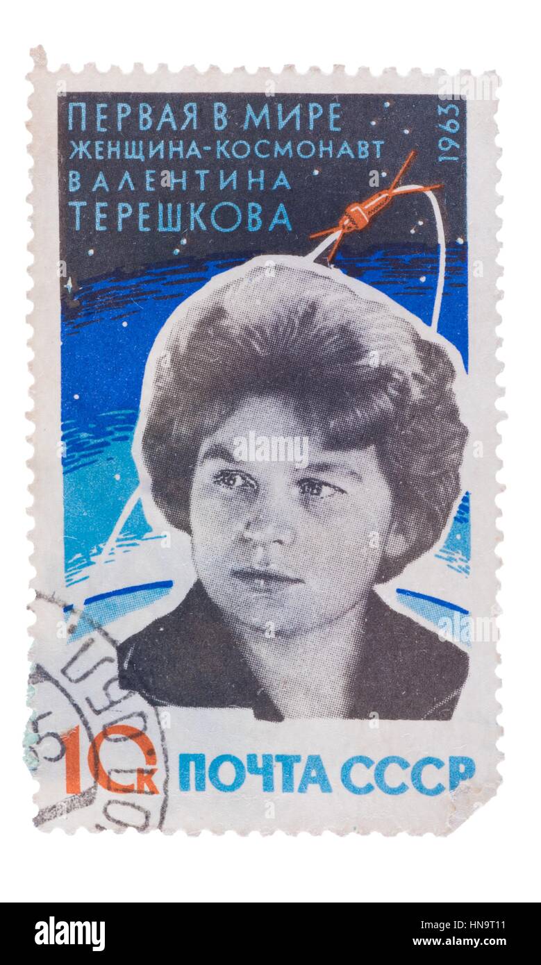 RUSSIA - CIRCA 1963: A stamp printed in USSR shows portrait of V Stock Photo
