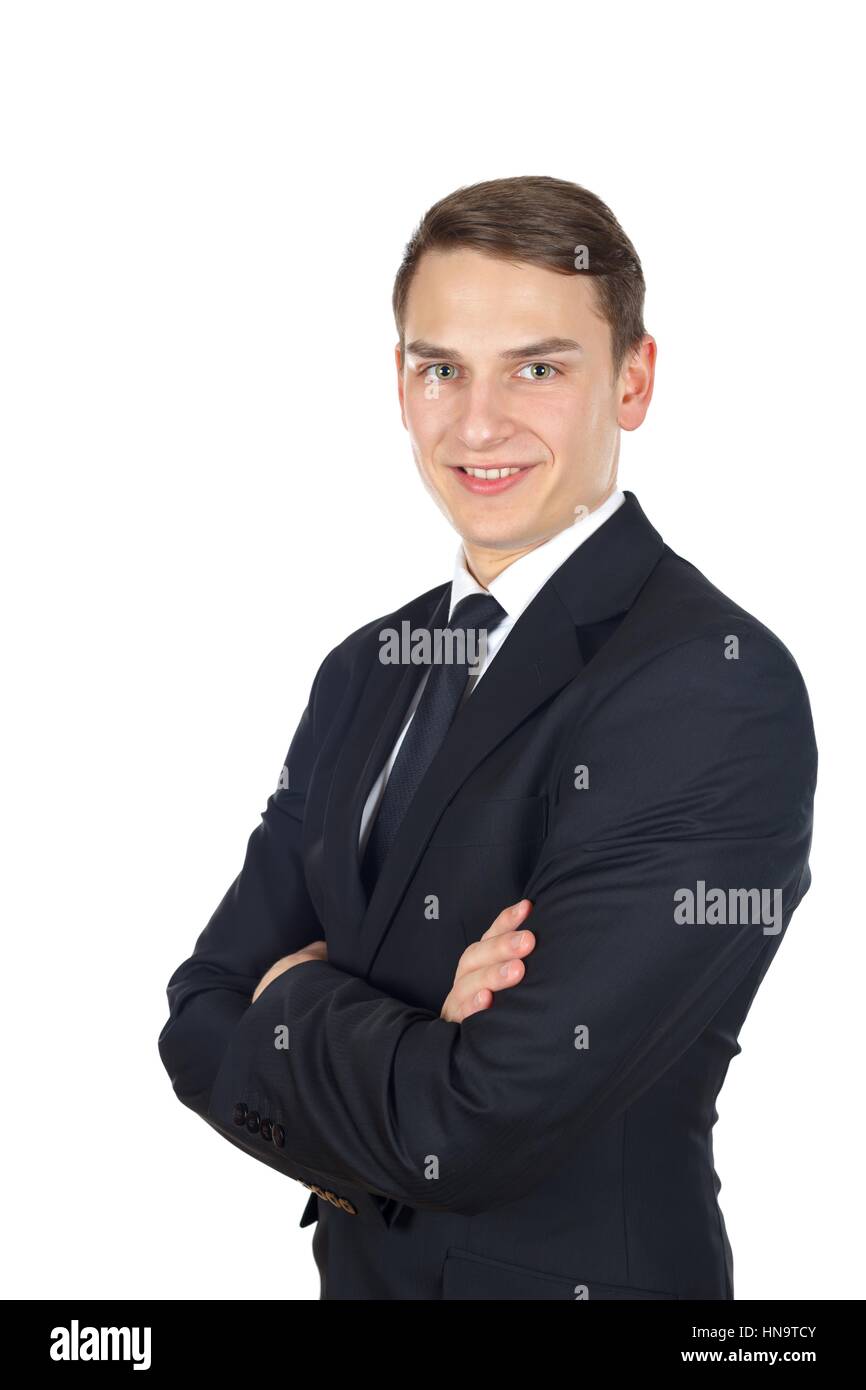Portrait of a confident businessman on isolated background Stock Photo ...