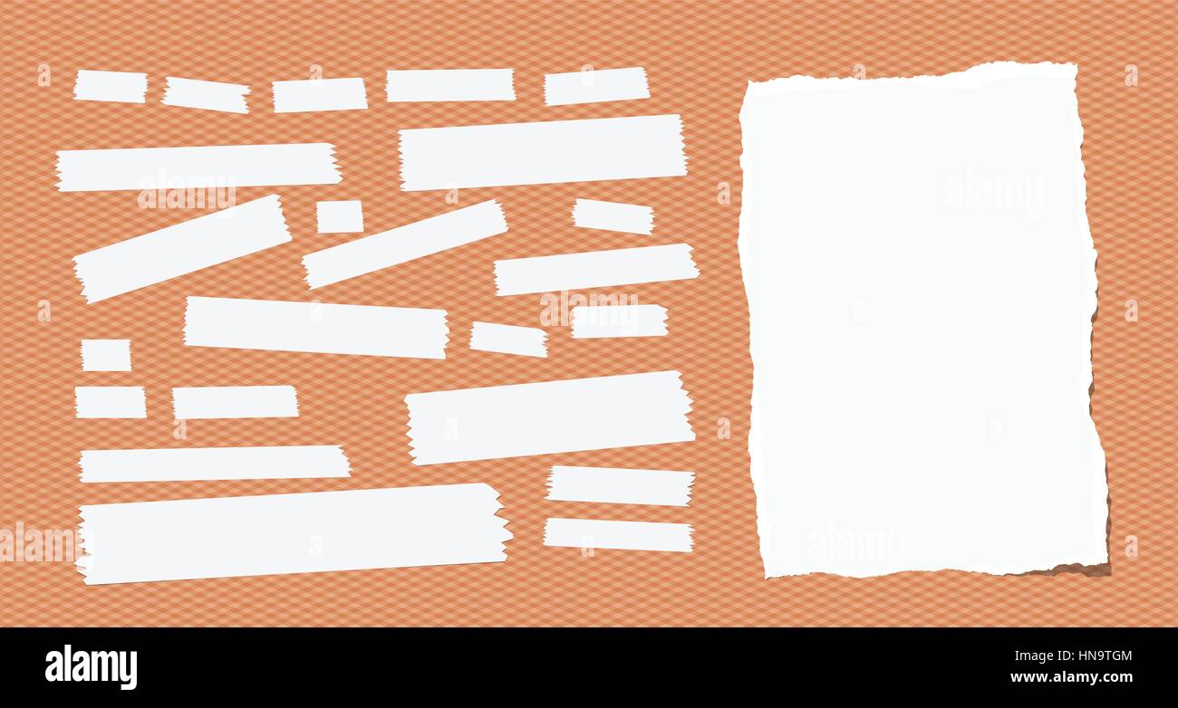 Sticky Tape Ripped Sticky, adhesive masking tape, ripped note paper stuck on squared ...
