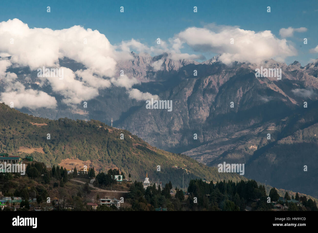 Outskirts of the town of Tawang near the Indo-Tibetan frontier in Arunachal Pradesh, NE India Stock Photo
