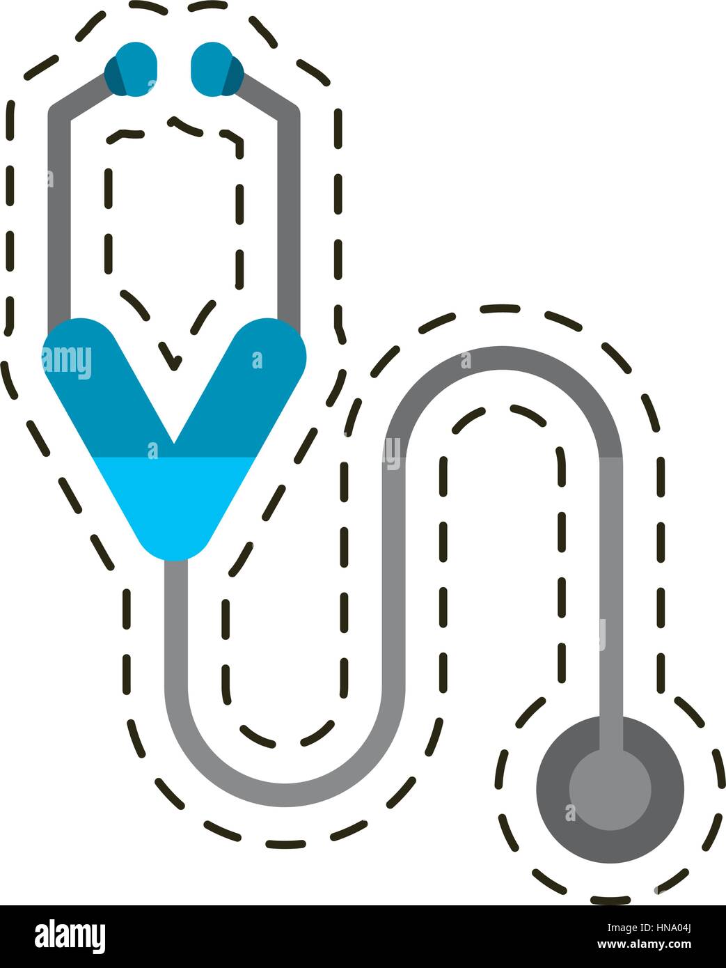 cartoon stethoscope medicine health equipment vector illustration eps