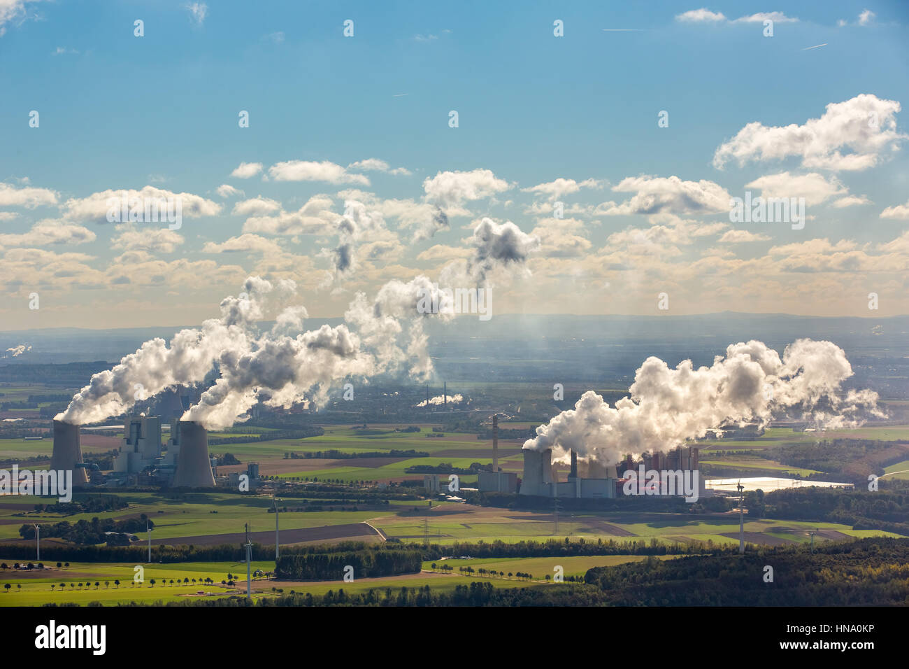 Lignite power plants, lignite mines, RWE Power AG power plant Neurath