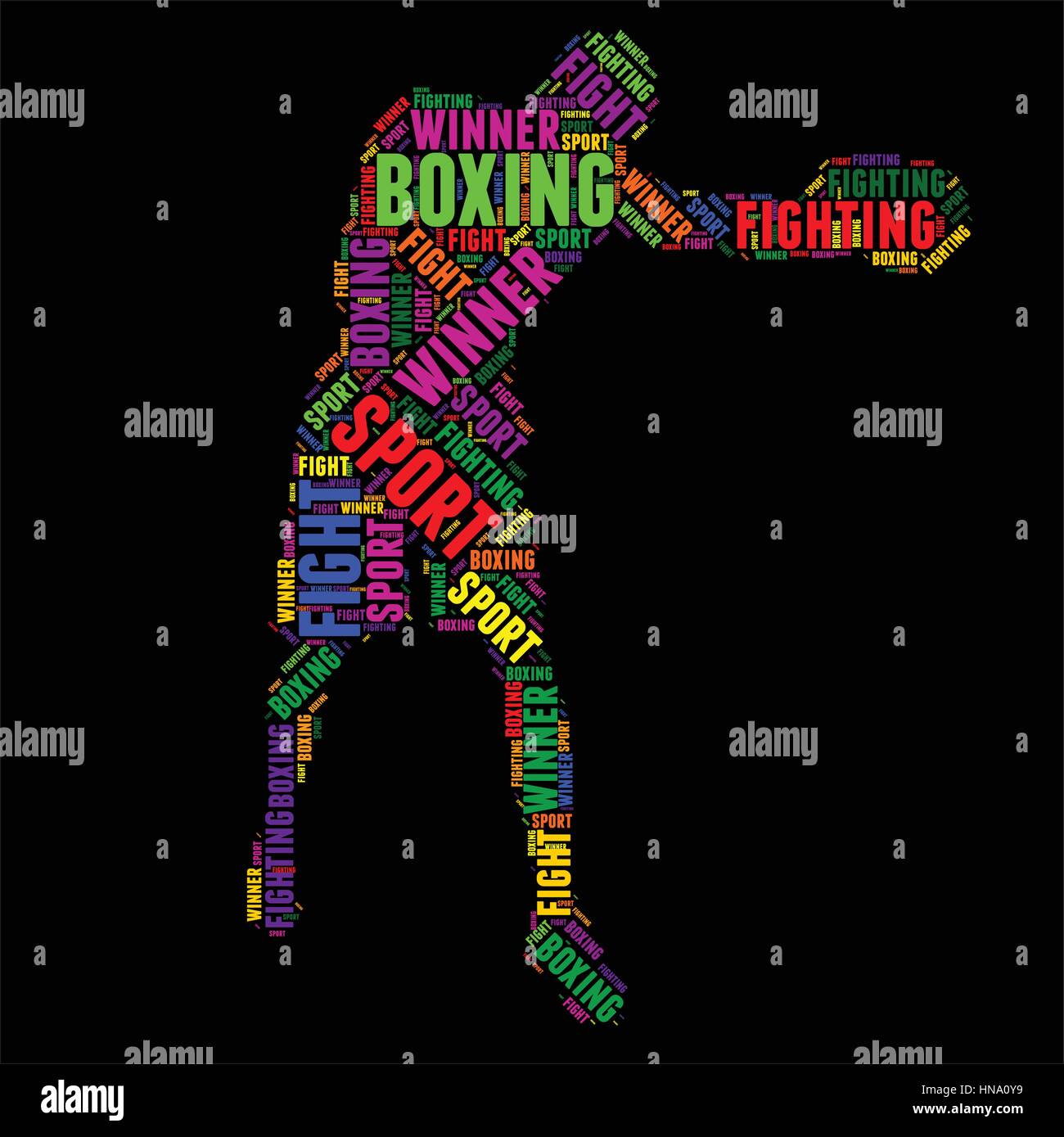 boxing Typography word cloud colorful Vector illustration Stock Vector Image & Art Alamy