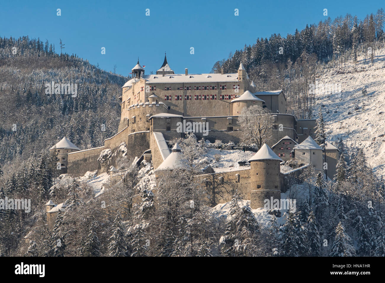 Hohenwerfen Castle in Werfen, Austria Stock Photo
