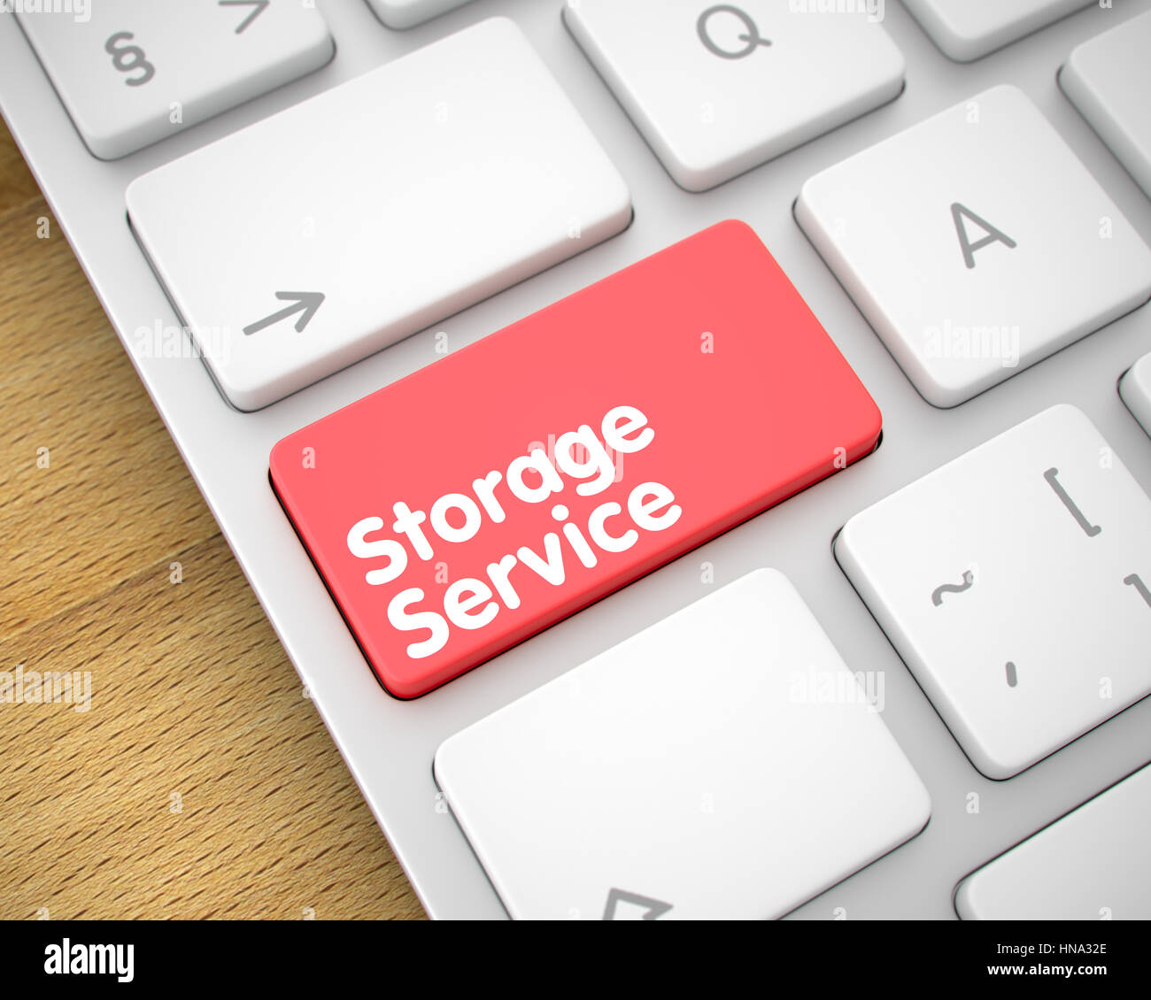 Storage Service - Inscription on Red Keyboard Key. 3D. Stock Photo