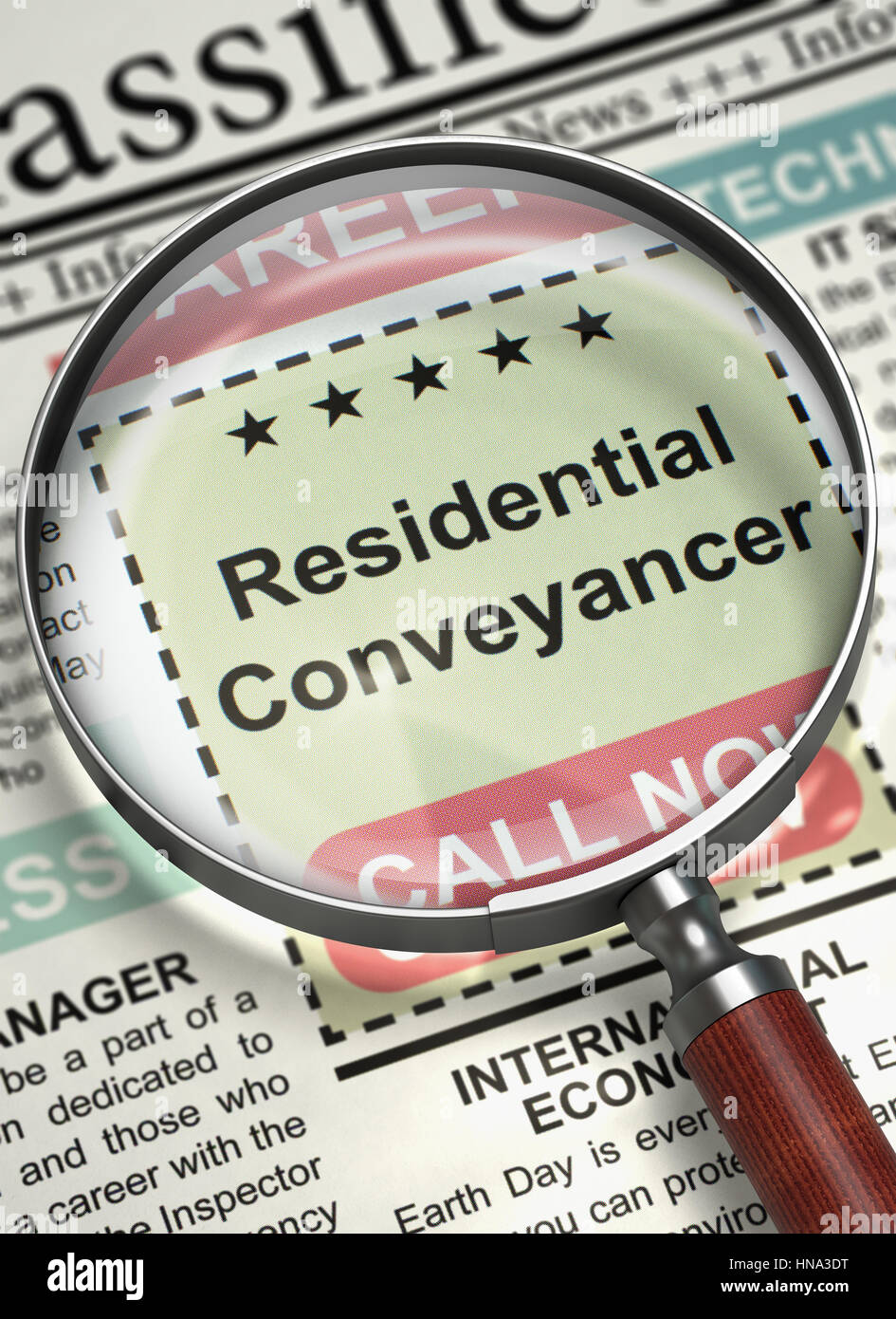 Residential Conveyancer Join Our Team. 3D. Stock Photo