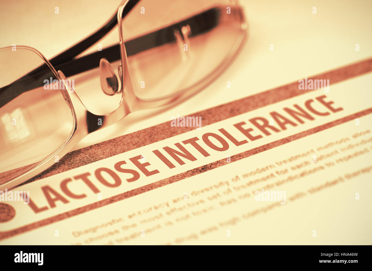 Lactose Intolerance. Medicine. 3D Illustration. Stock Photo