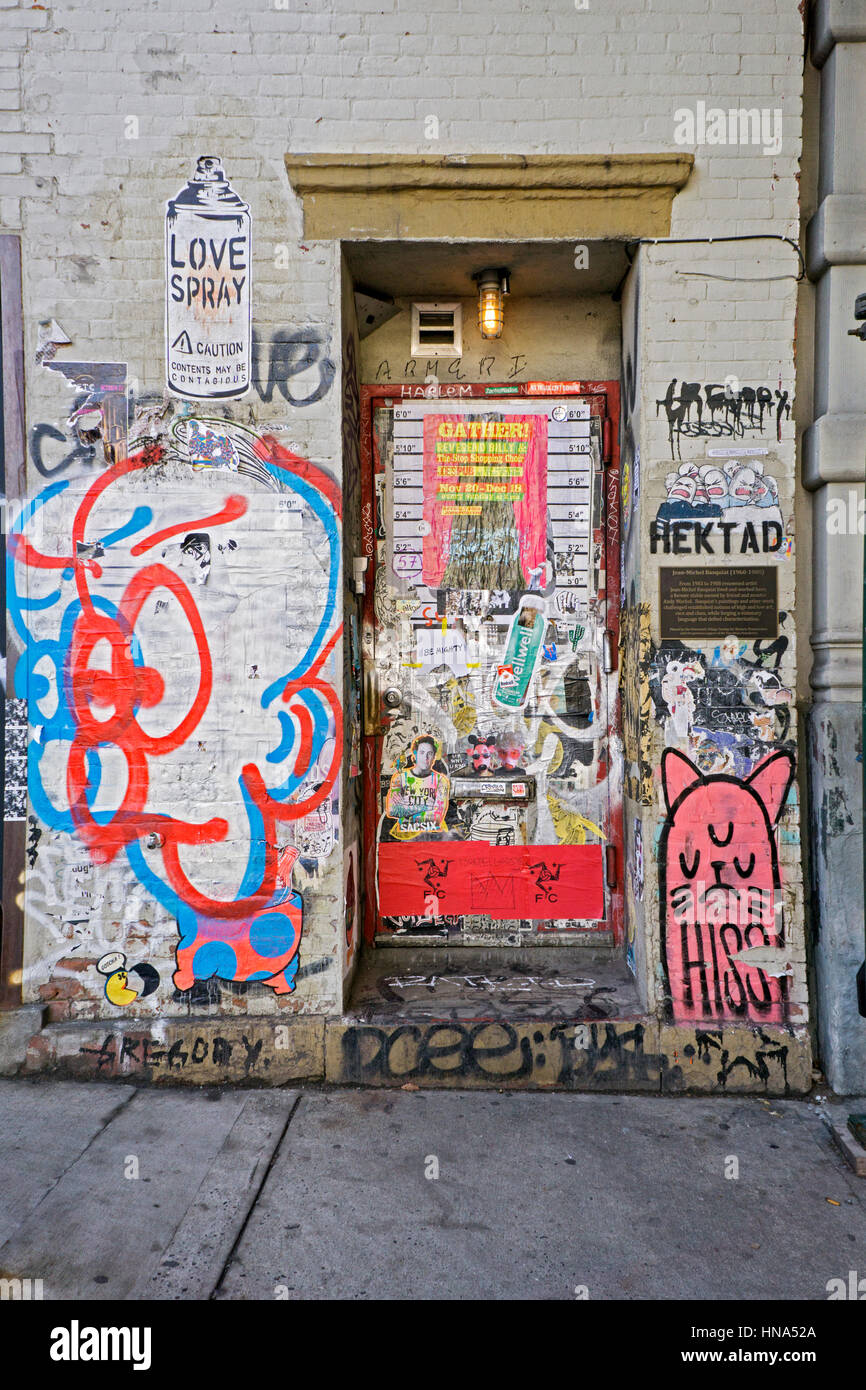 The Doorway To The Home Where Jean Michel Basquiat Lived On Great Jones Street In The East Village Downtown New York City Stock Photo Alamy