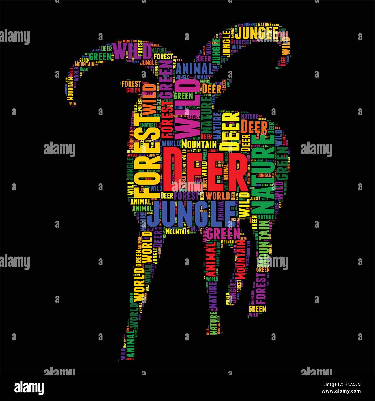 Deer Typography word cloud colorful Vector illustration Stock Vector Image & Art Alamy