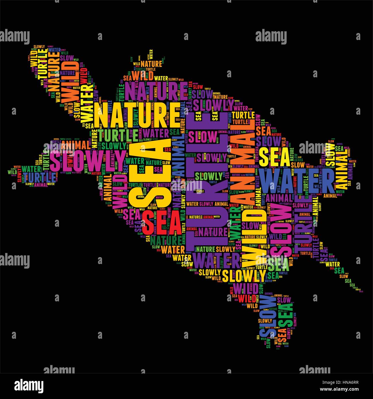 Turtle Typography Word Cloud Colorful Vector Illustration Stock Vector turtle-typography-word-cloud-colorful-vector-illustration-stock-vector