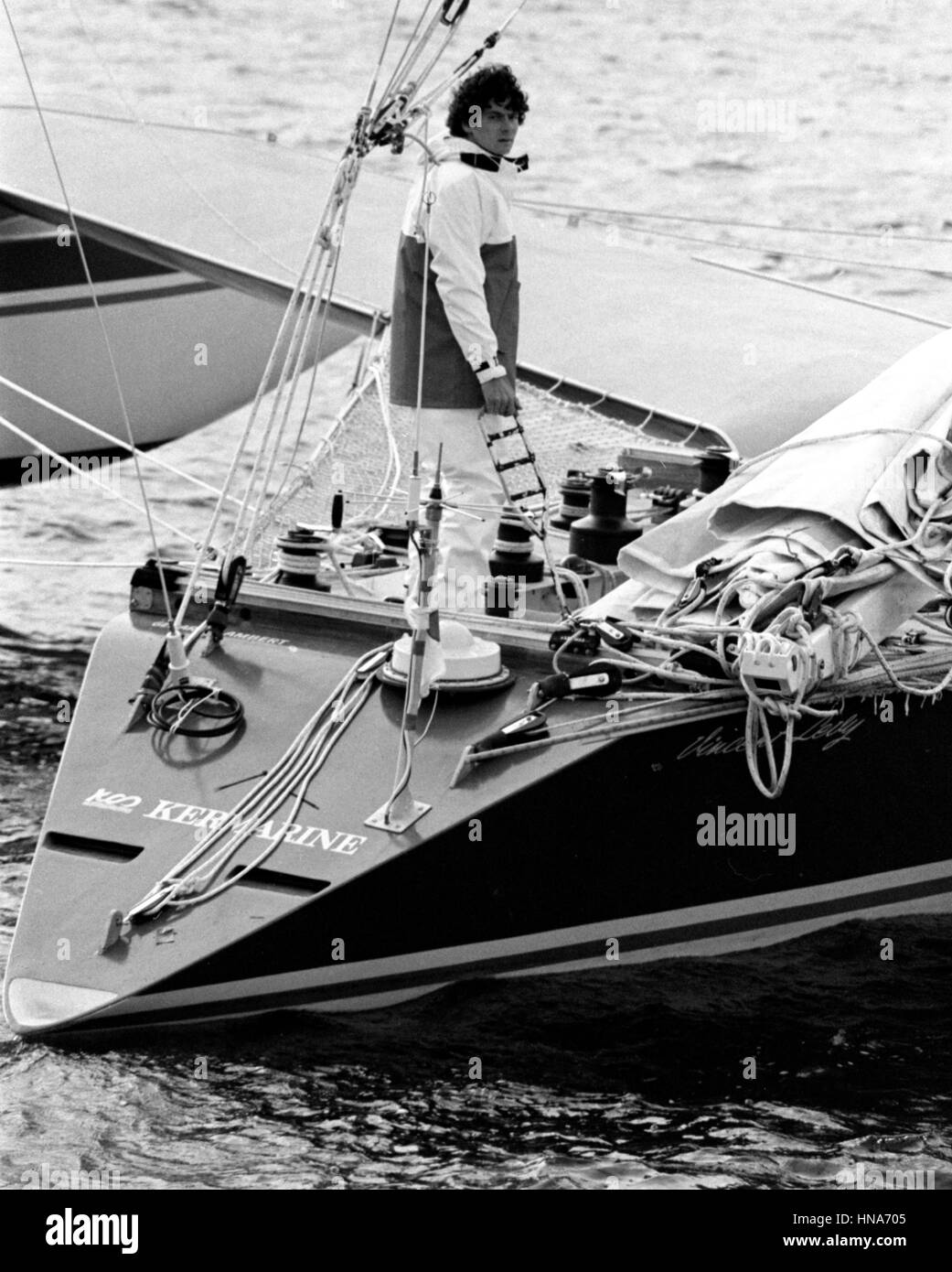 Trimaran yacht Black and White Stock Photos & Images - Alamy