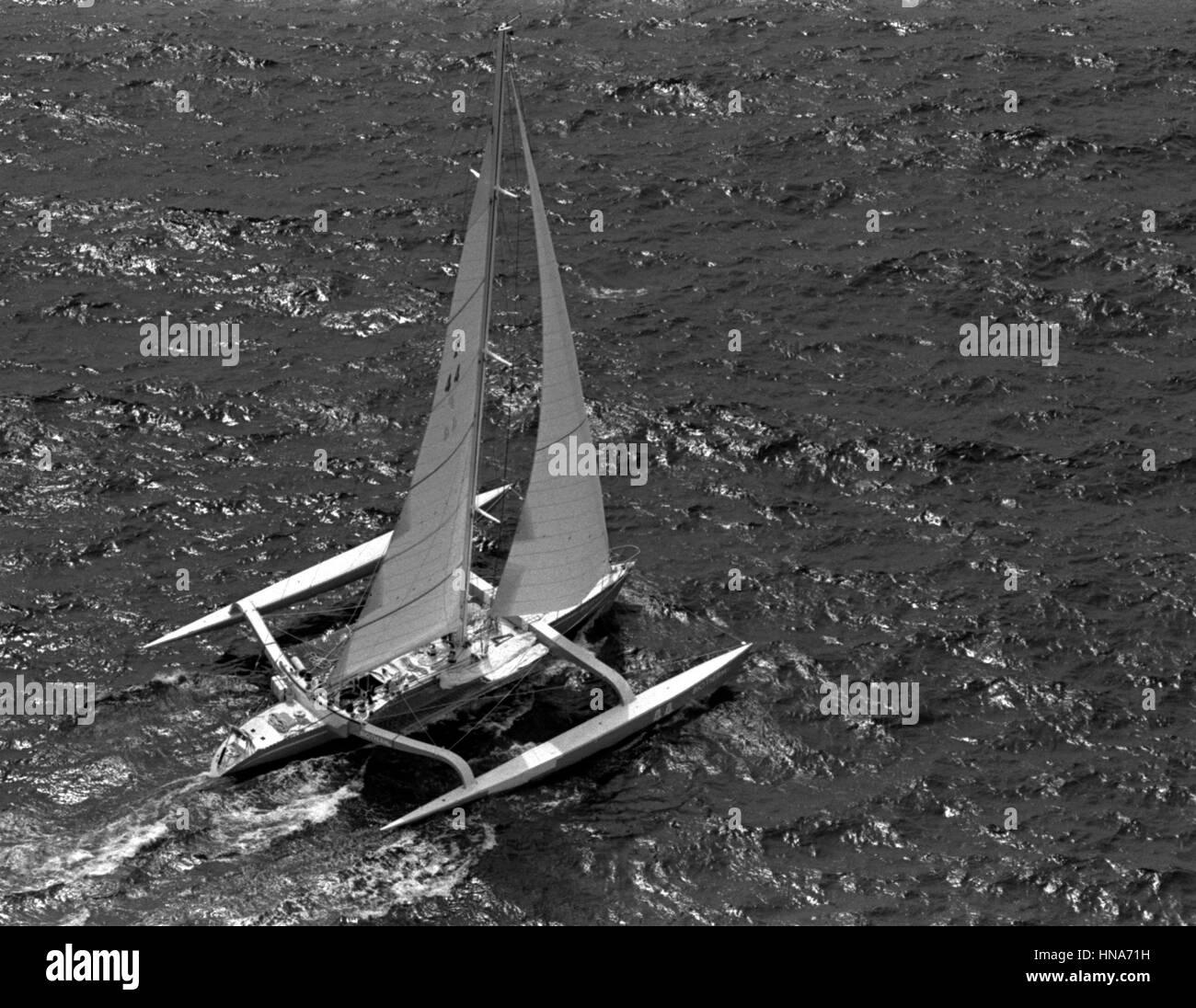 2 JUNE,1984.PLYMOUTH, ENGLAND. OSTAR RACE TRIMARAN