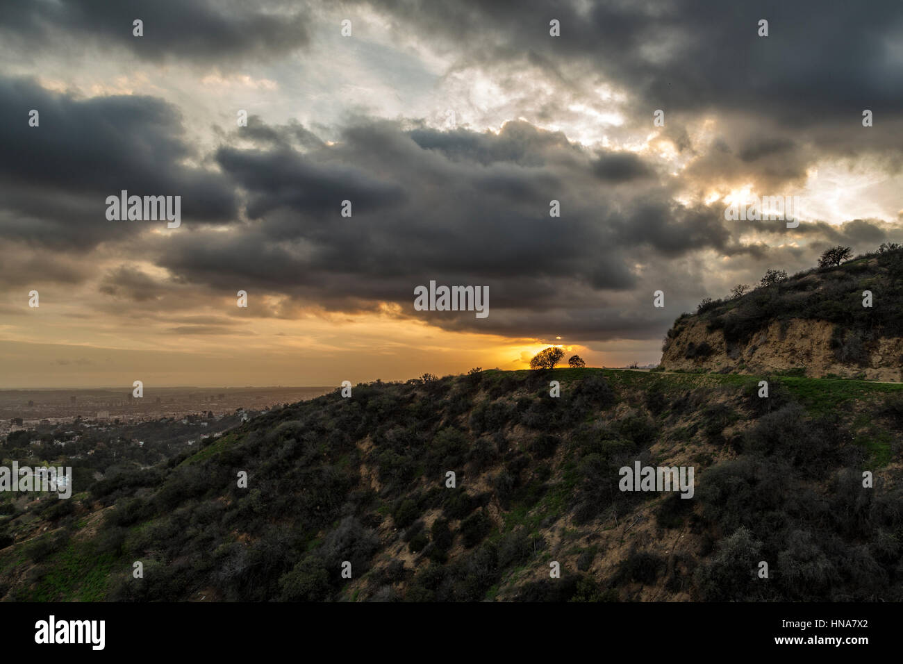 Sunset on the Mountains Stock Photo - Alamy