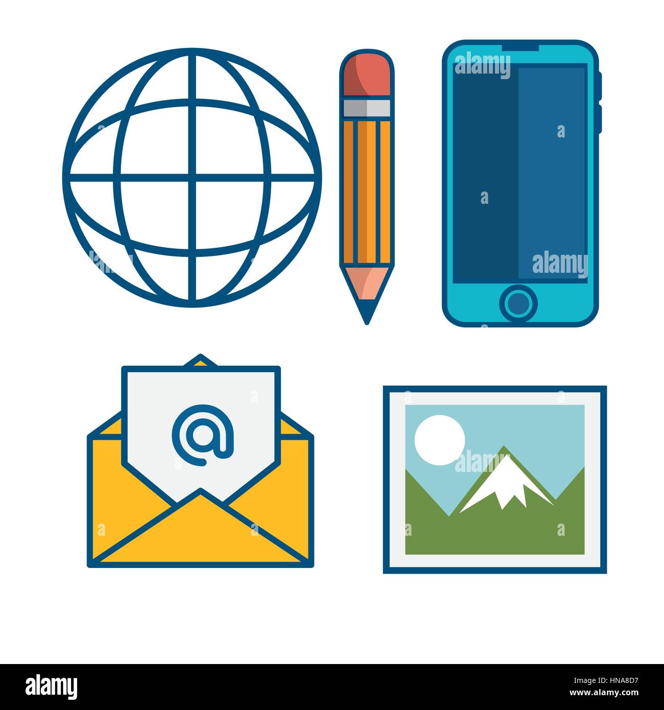 digital marketing flat icons vector illustration design Stock Vector ...