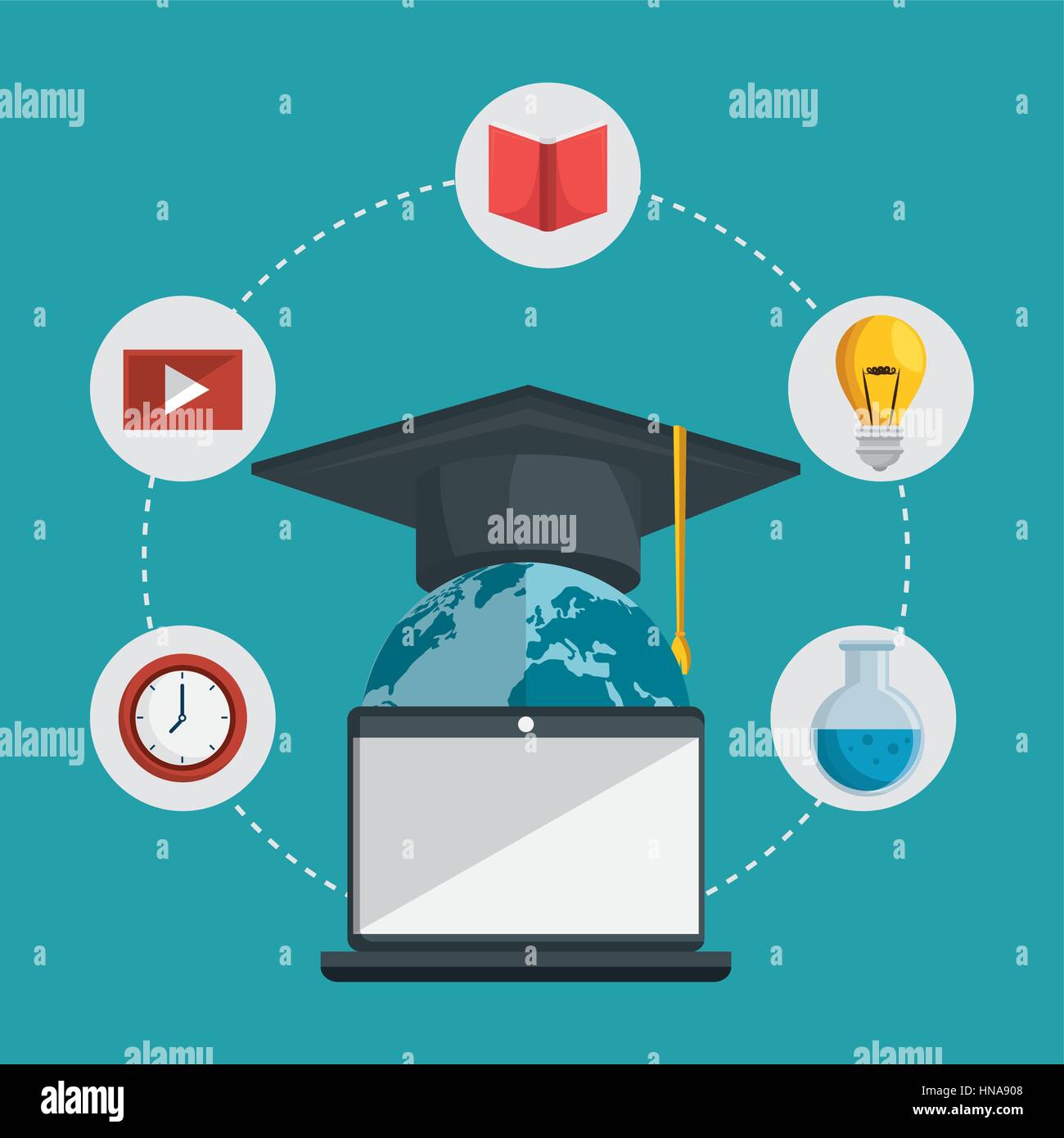education online flat icons vector illustration design Stock Vector ...