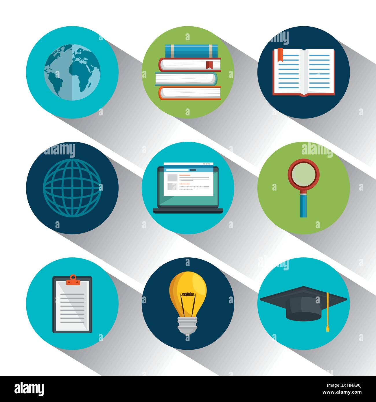 education online flat icons vector illustration design Stock Vector ...