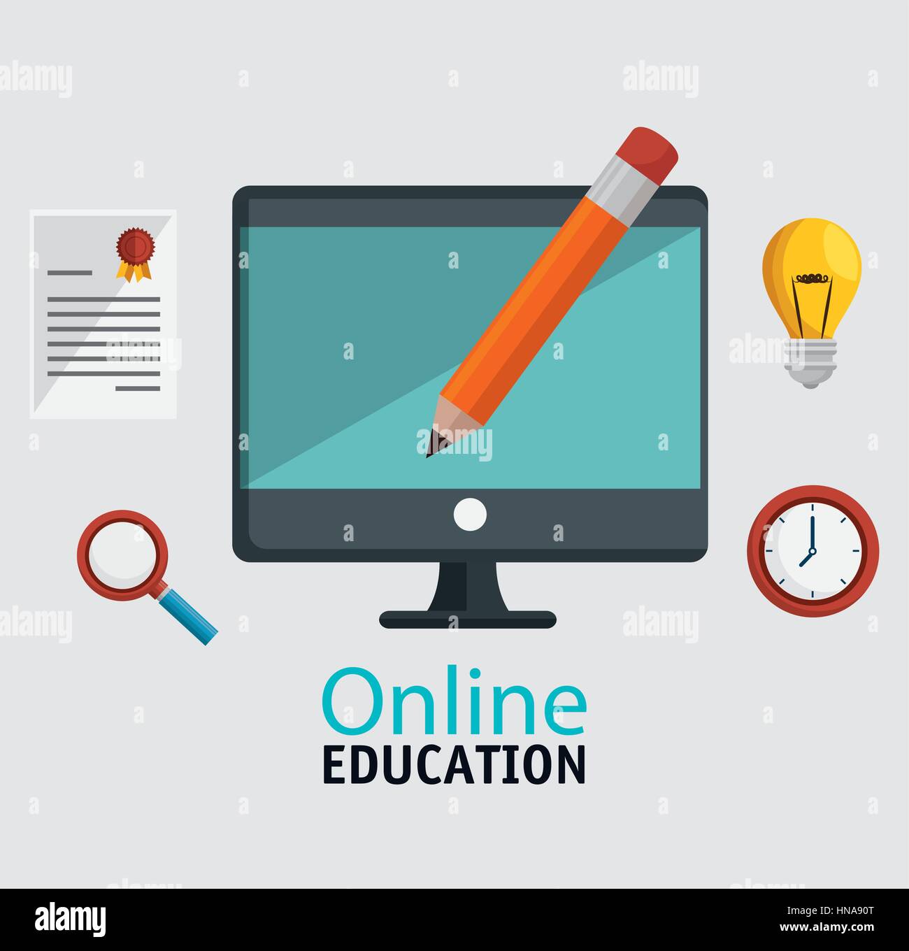 education online flat icons vector illustration design Stock Vector ...