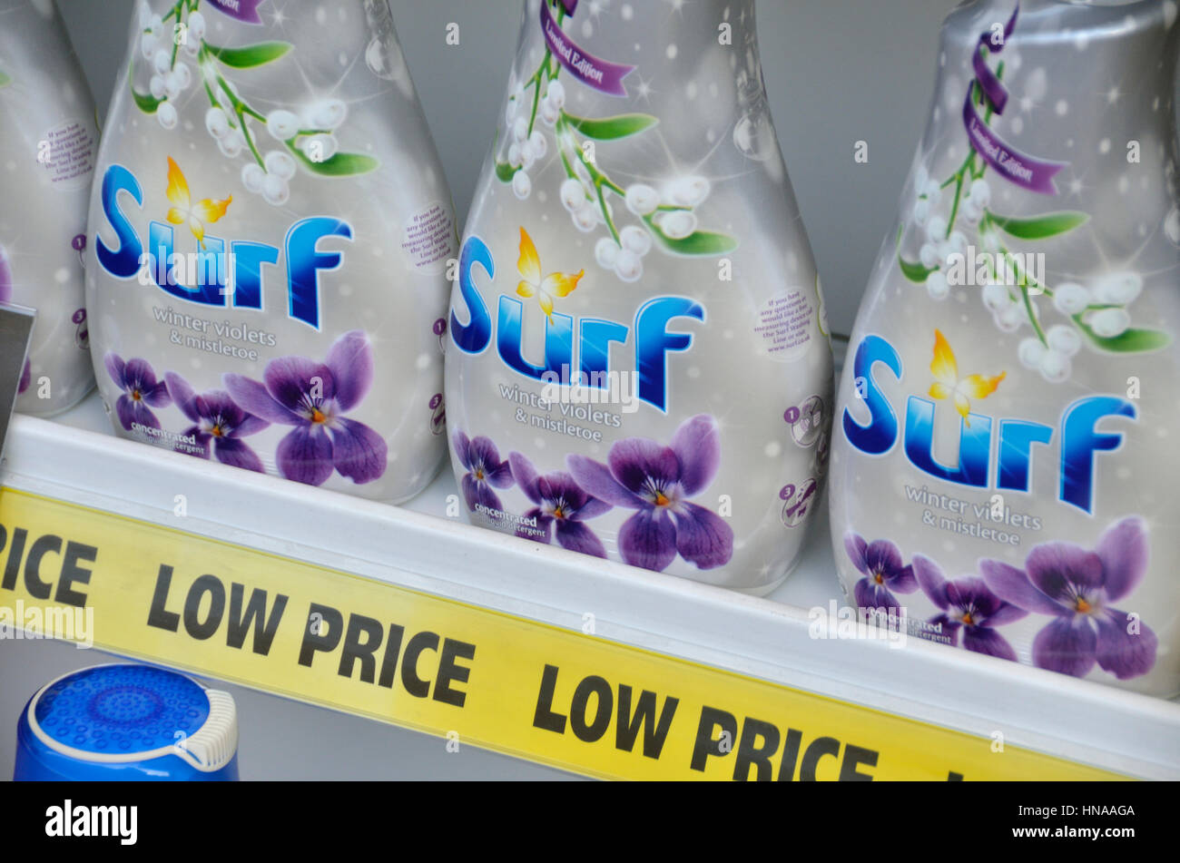 Surf laundry liquid bottles on display in a shop window Stock Photo Alamy