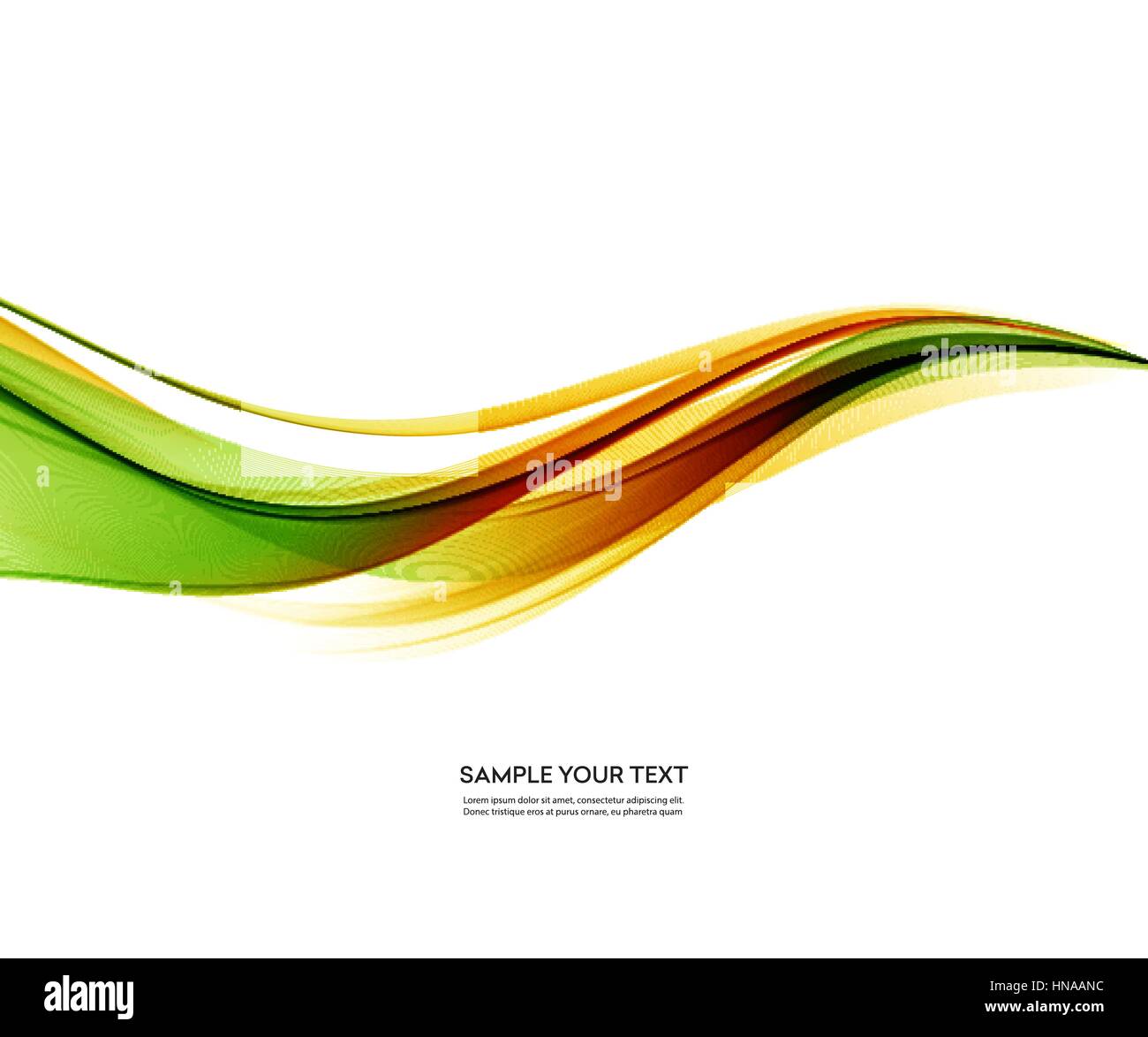 Abstract vector background, orange and green waved lines for brochure