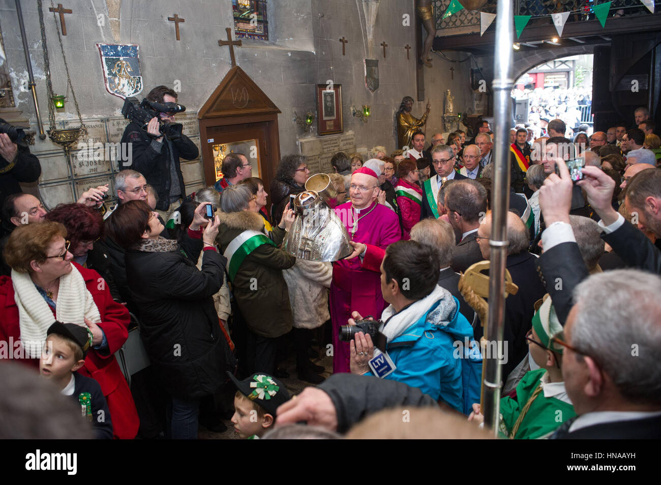 72nd Ostensions of Limoges (public commemoration of the saints of Limousin) (central France) on 2016/04/02 Stock Photo