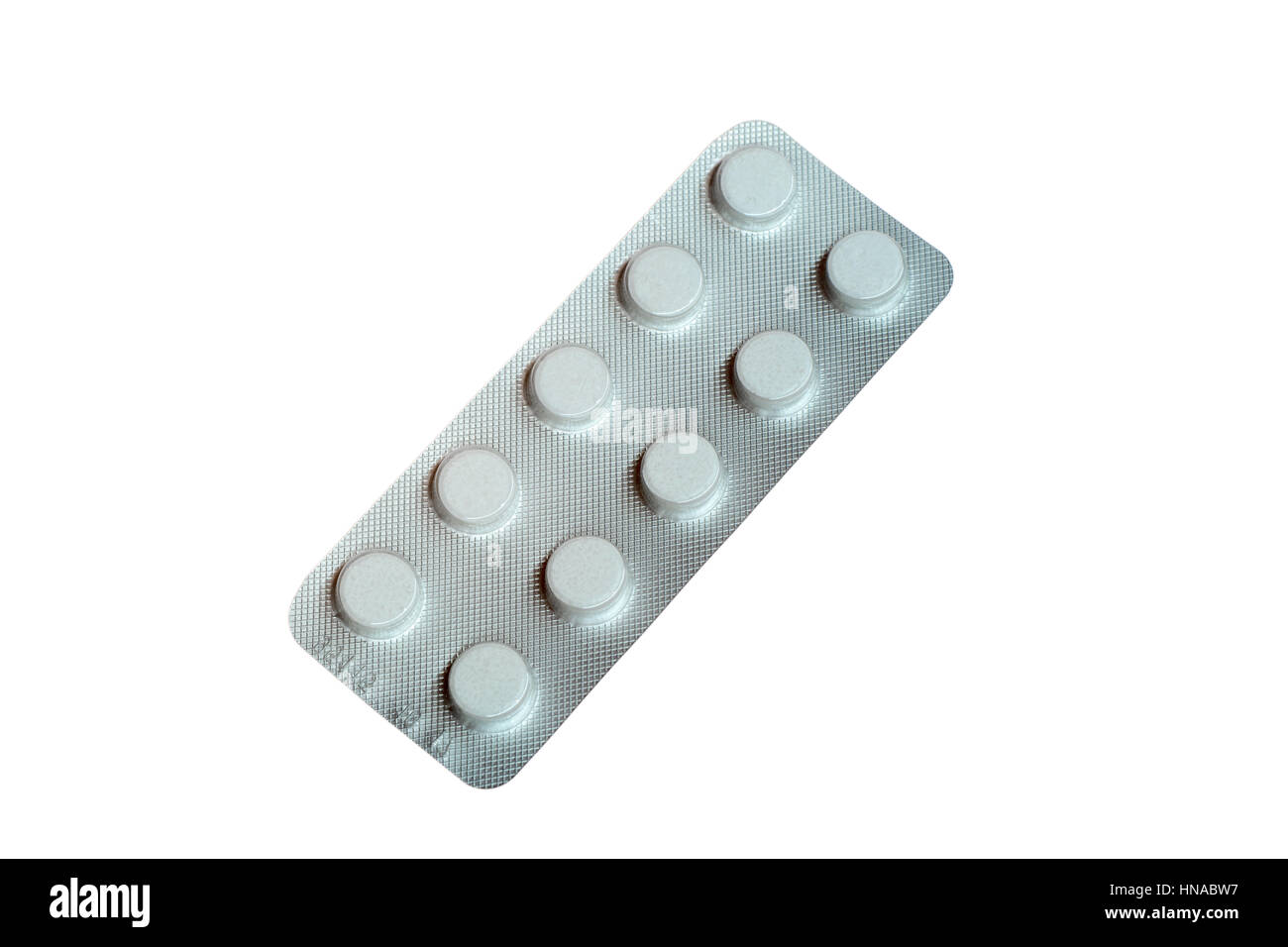 Blister pack of pills isolated on white Stock Photo