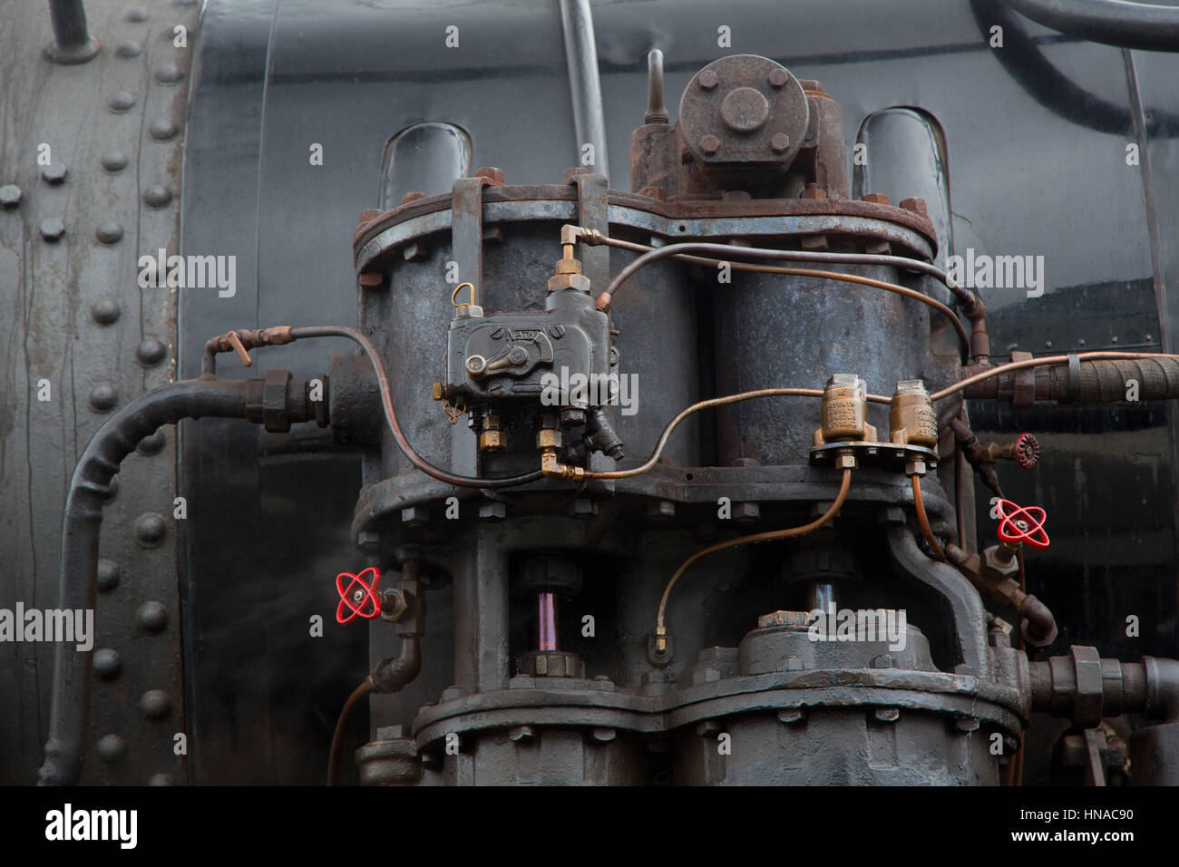 Steam train, Oregon Coast Scenic Railroad, Rockaway Beach, Oregon Stock