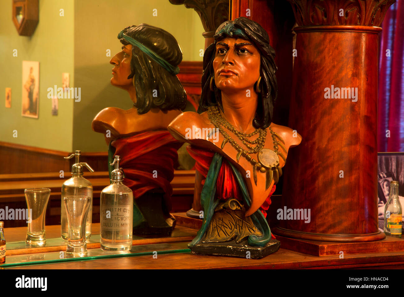 Bar display, Heritage Museum, Astoria, Oregon Stock Photo Alamy
