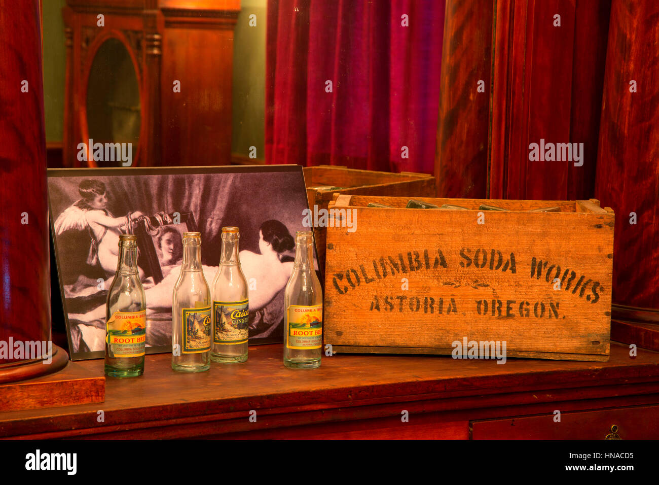 Bar display, Heritage Museum, Astoria, Oregon Stock Photo Alamy