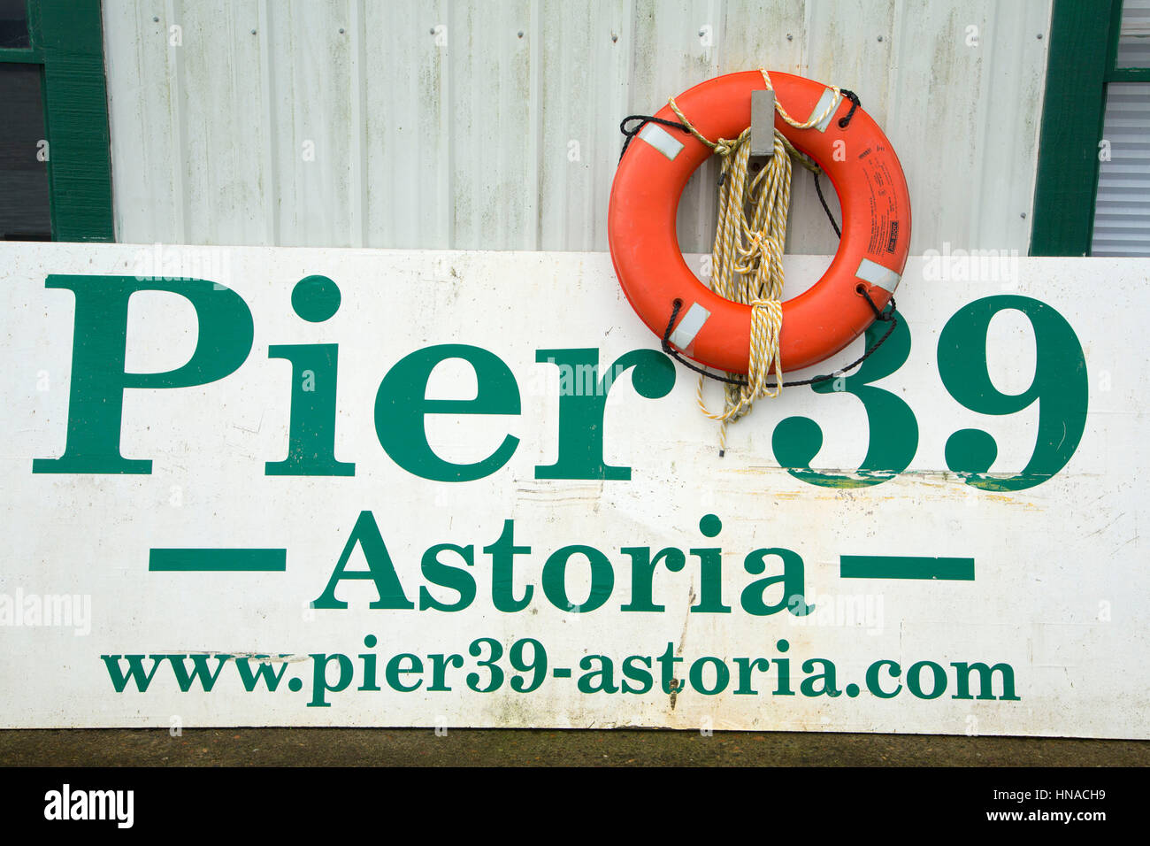 Pier 39 sign, Hanthorn Cannery Museum, Astoria, Oregon Stock Photo