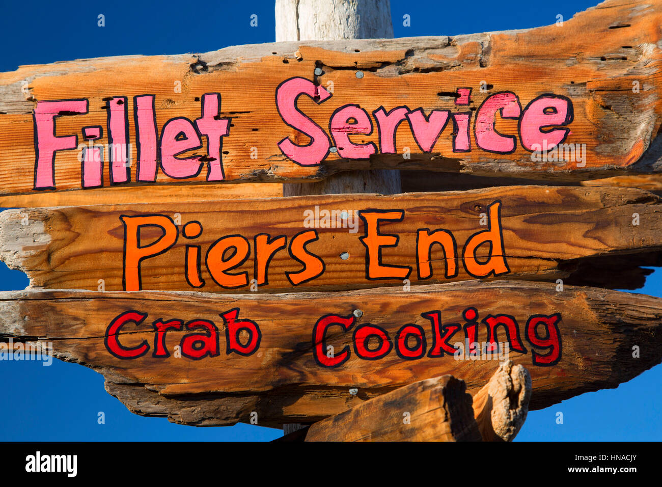 Fish cleaning sign, Garibaldi Marina, Garibaldi, Oregon Stock Photo Alamy