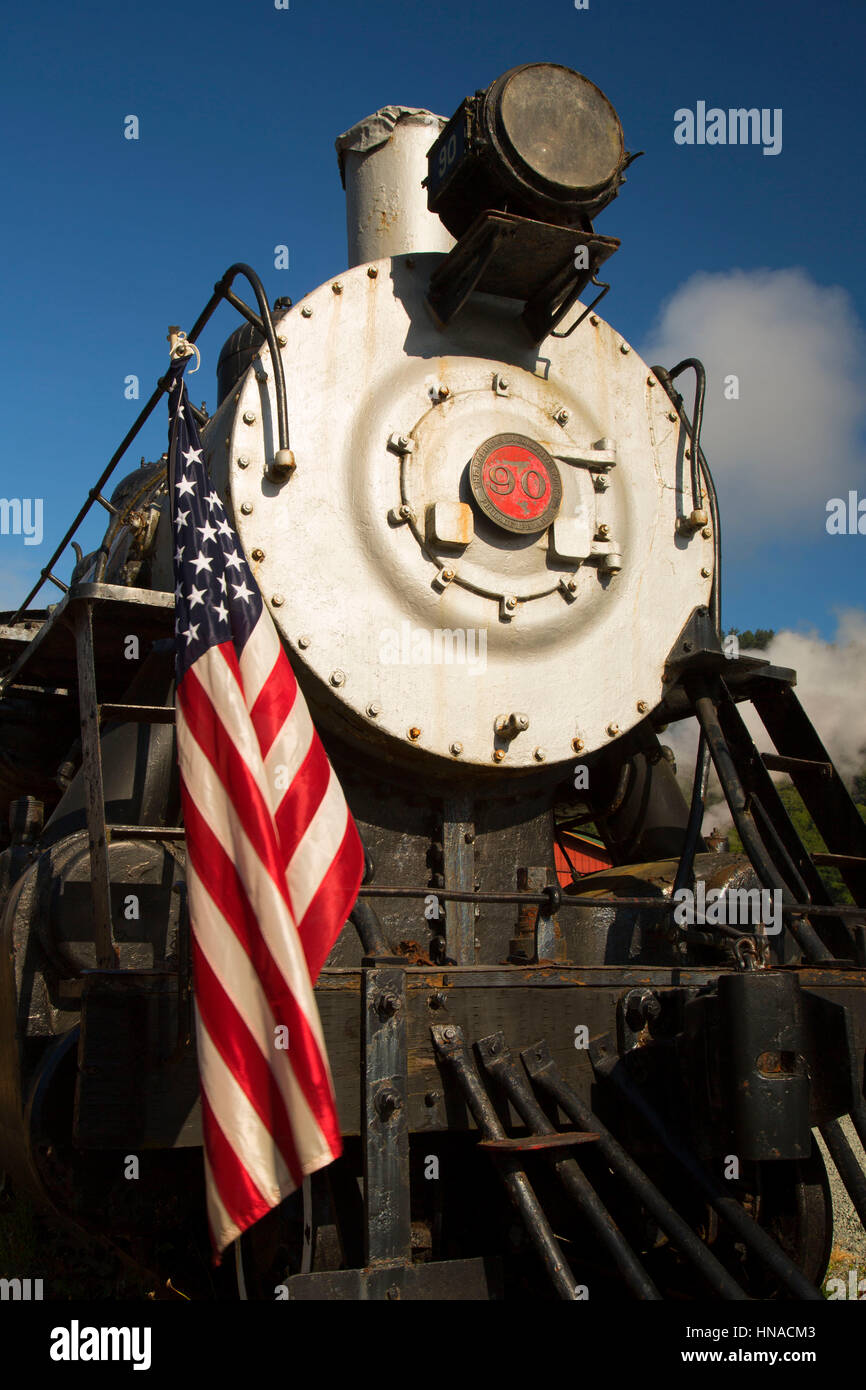 Steam train, Oregon Coast Scenic Railroad, Garibaldi, Oregon Stock