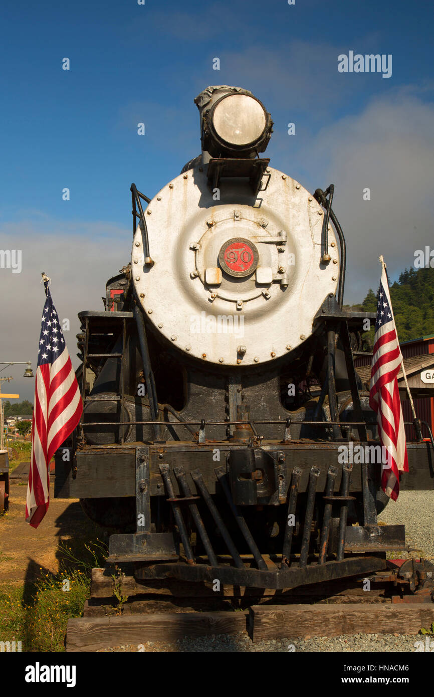Steam train, Oregon Coast Scenic Railroad, Garibaldi, Oregon Stock