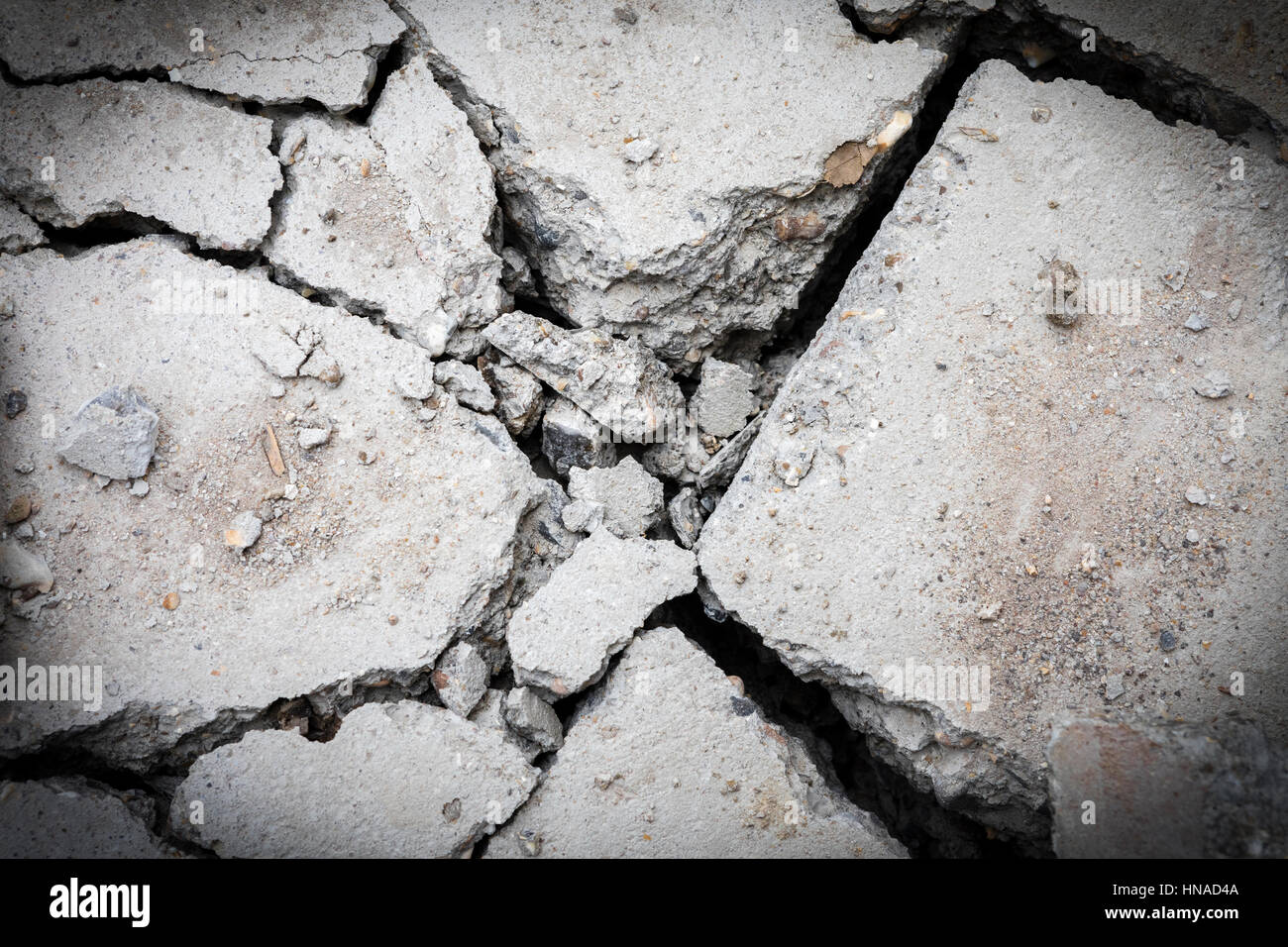 Broken concrete. Picture date Friday February 10, 2017. Photograph by