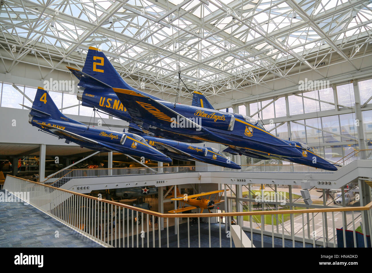 Blue Angels A-4 Skyhawk Aircraft Stock Photo