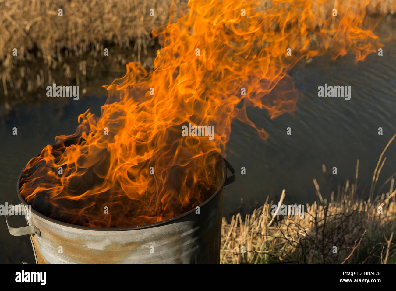 Burning garden waste ready for spring Stock Photo Alamy