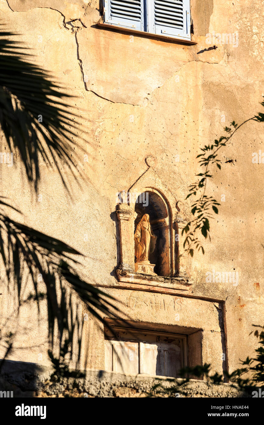 religious sculpture, Pigna, The Balagne,Corsica, France Stock Photo