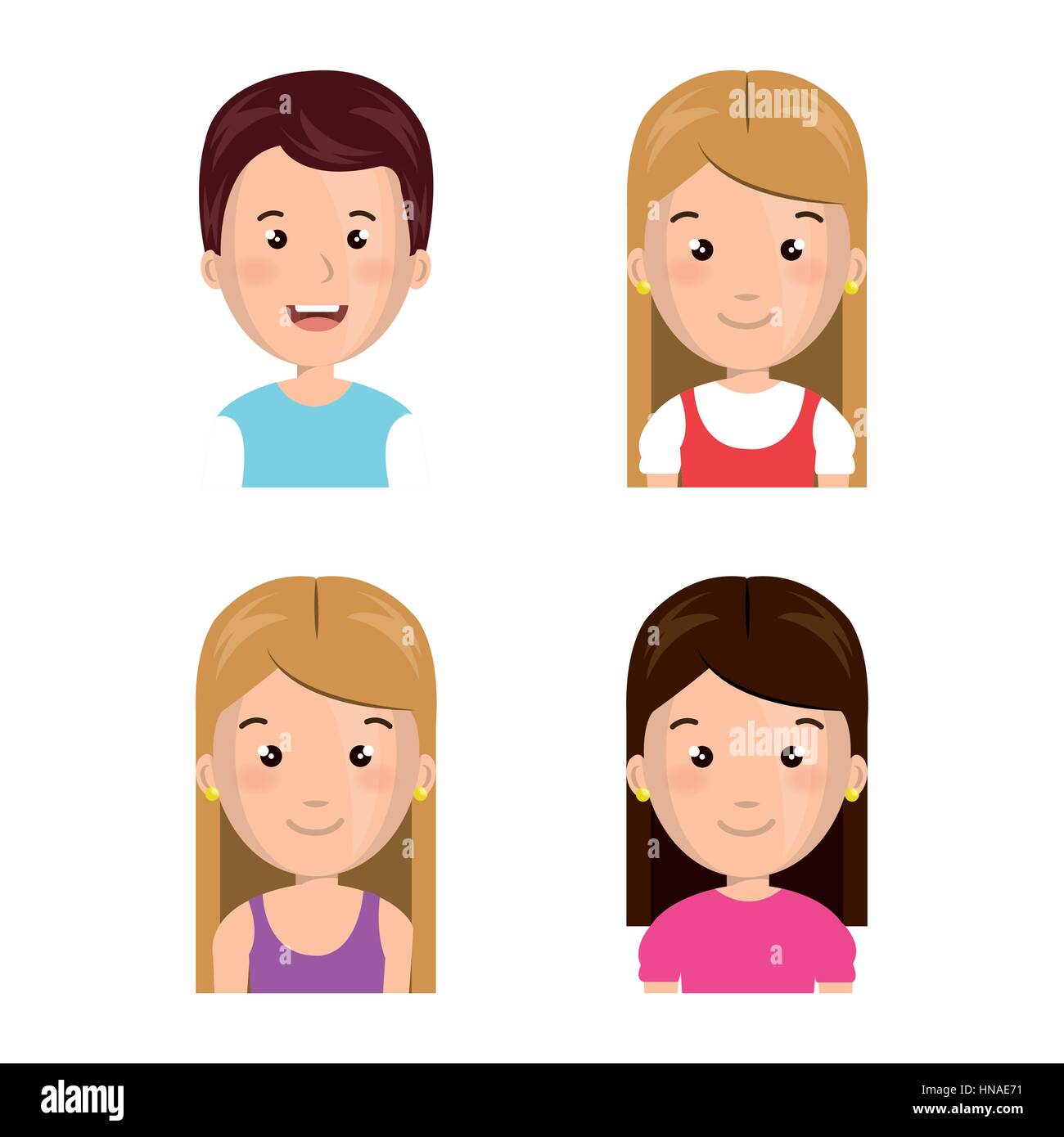 young people group avatars characters vector illustration design Stock ...
