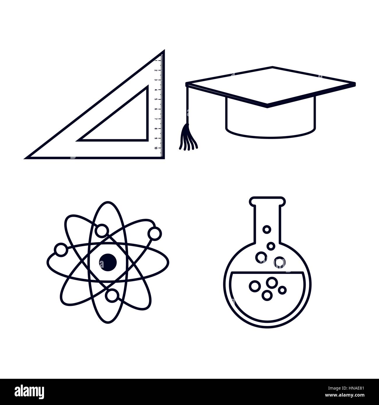 education set flat icons vector illustration design Stock Vector Image ...