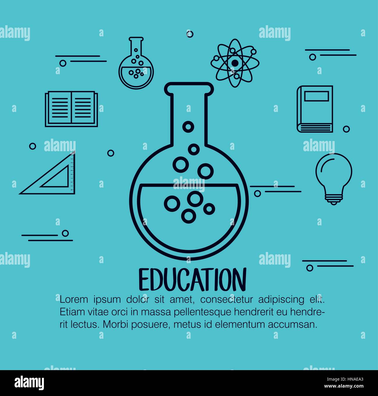 education set flat icons vector illustration design Stock Vector Image ...