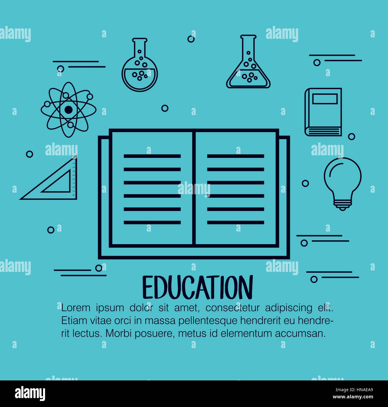 education set flat icons vector illustration design Stock Vector Image ...
