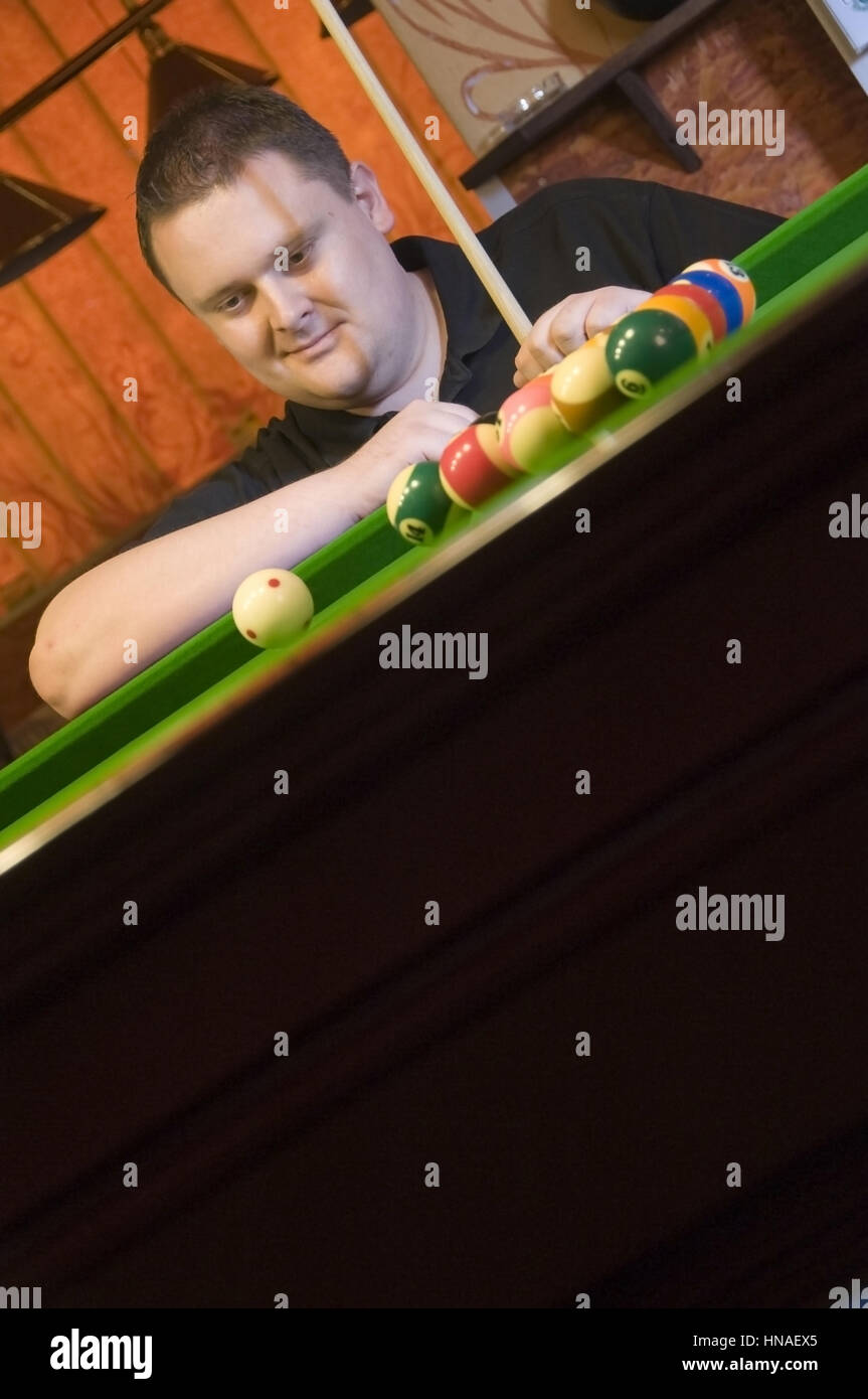 Billardspieler - billiard player Stock Photo