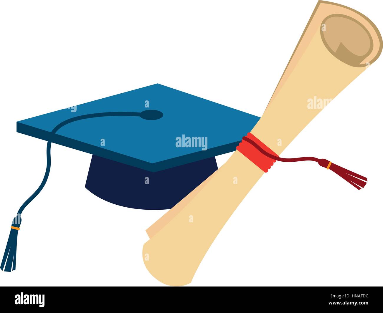 certificate of graduation with graduation cap vector illustration Stock ...