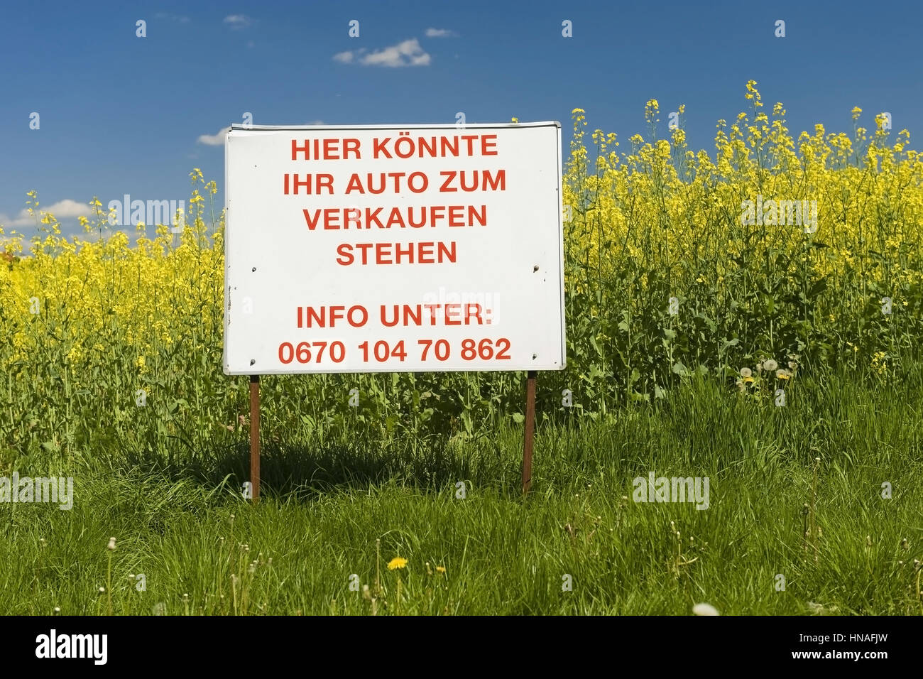 zu verkaufen schild für auto