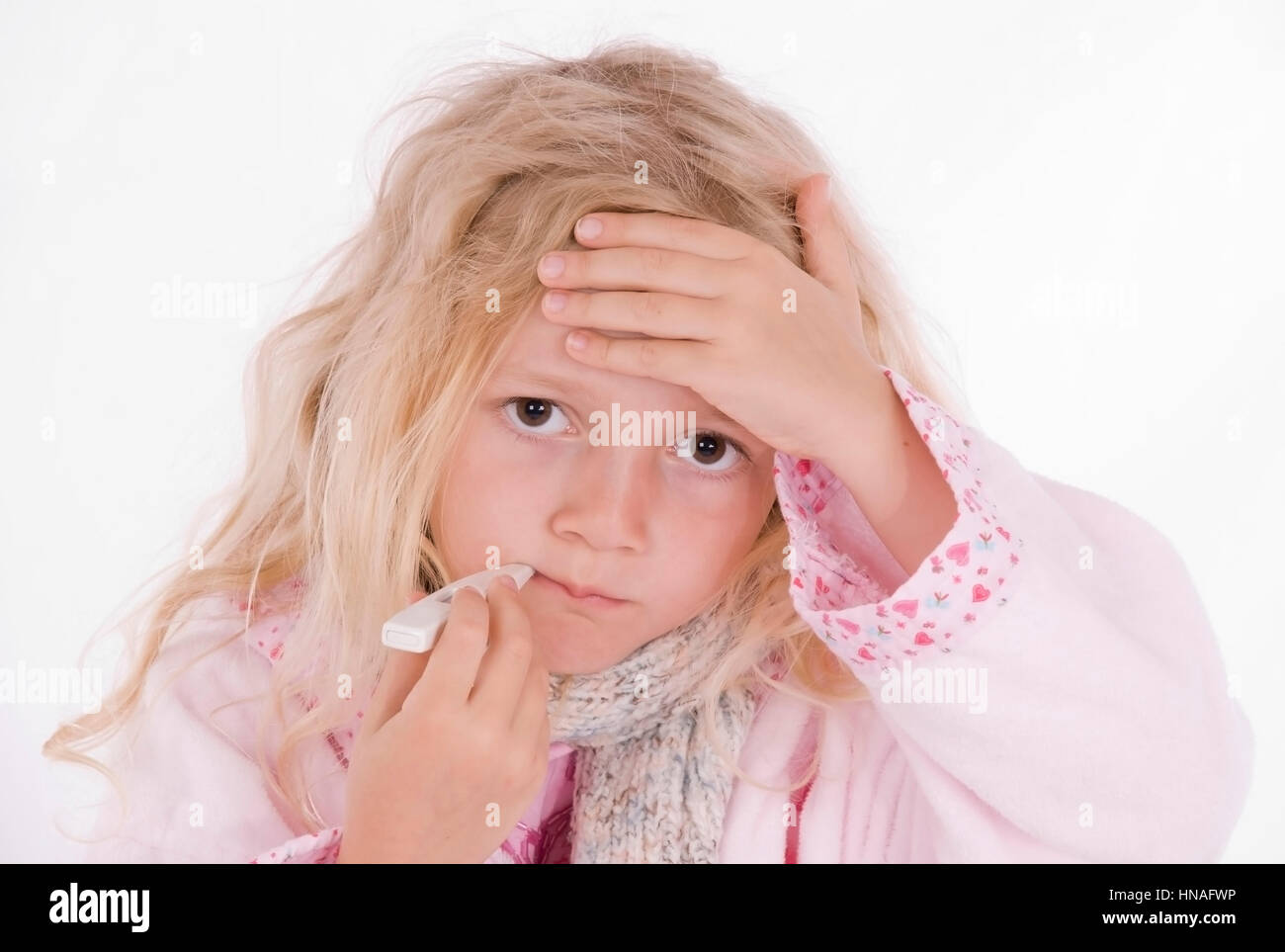 Maedchen, 6 Jahre, hat Fieber - girl with ague Stock Photo
