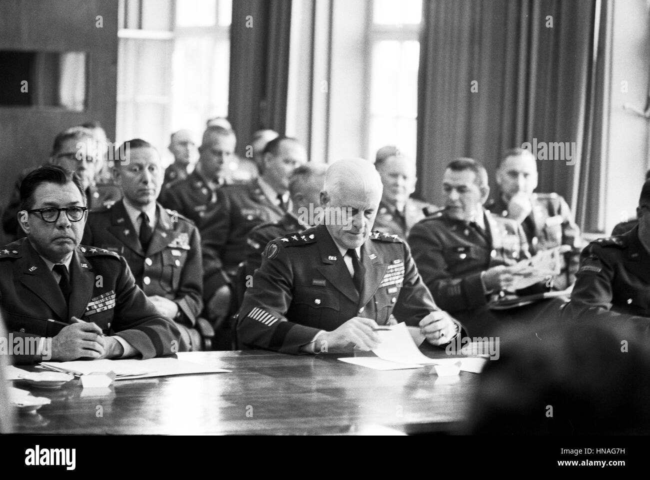General Garrison H. Davidson, with white hair, in 1961 when he command the 7th Army in West Germany. Stock Photo
