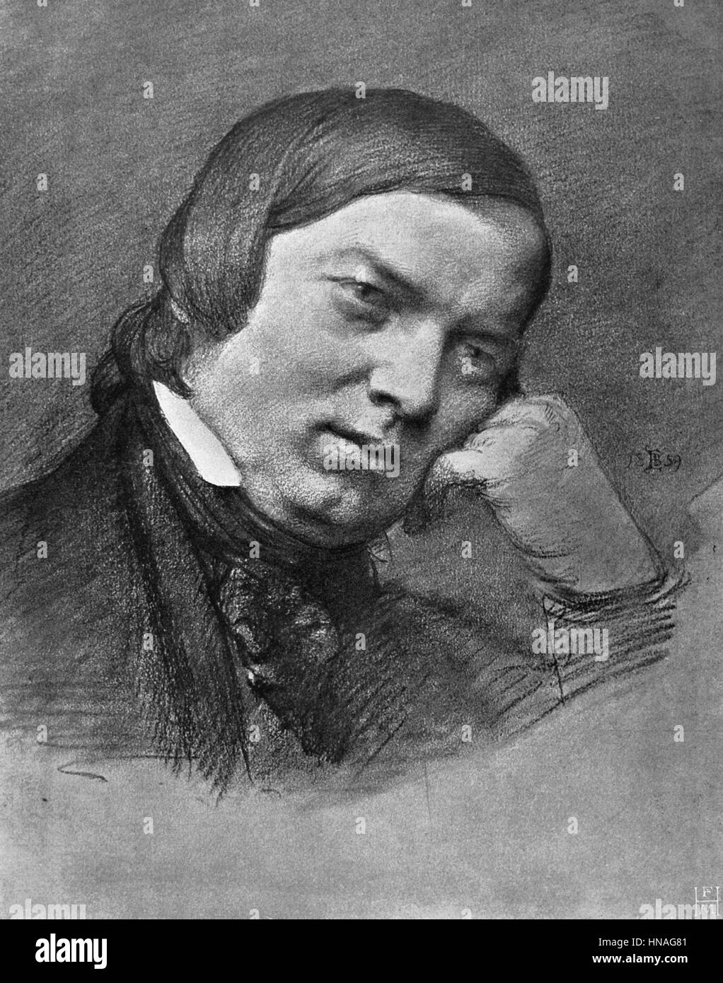 ROBERT SCHUMANN COMPOSER & PIANIST (1850) Stock Photo