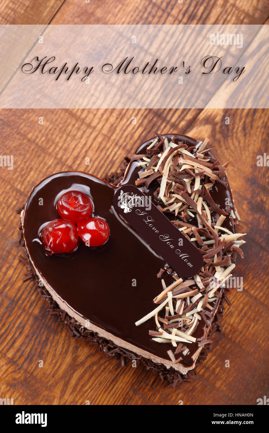 Mother S Day Chocolate Cake In Shape Of Heart With Inscription I Love You Mom Stock Photo Alamy Mother S Day Chocolate Cake In Shape Of Heart With Inscription I Love You Mom Stock Photo Alamy